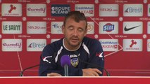 Réaction de Stéphane Crucet après Stade Brestois 29 - AC Arles Avignon (1-0)