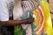 Man Draws Master Piece Artwork by Hand