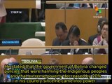 Evo Morales speaks in favor of Indigenous development at the UN