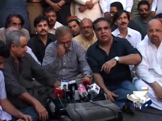 PTI rally preparation in Karachi-21 Sep 2014