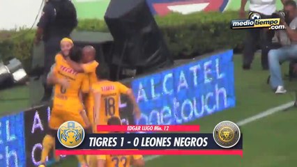 El gol del: Tigres vs Leones Negros (1 - 0)