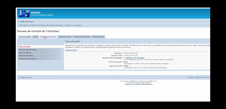 Gestion des surveillances des forums BIOMED