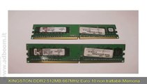 BERGAMO, DALMINE   MEMORIA RAM KINGSTON DDR2 512MB 667MHZ EURO 10