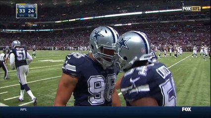 Davis intercepted by Bruce Carter for a touchdown