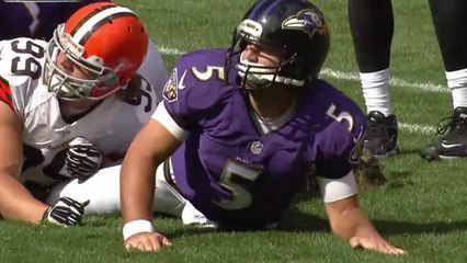 Flacco intercepted by Gipson