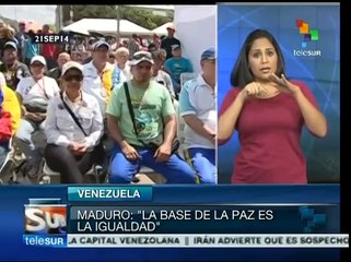 La paz sólo es posible si hay igual social, dice Nicolás Maduro