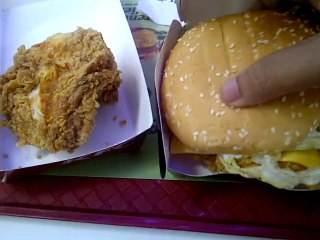 KFC Chicken Zinger burger & Hot n Crispy chicken piece