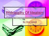 Philosophy Of Idealism