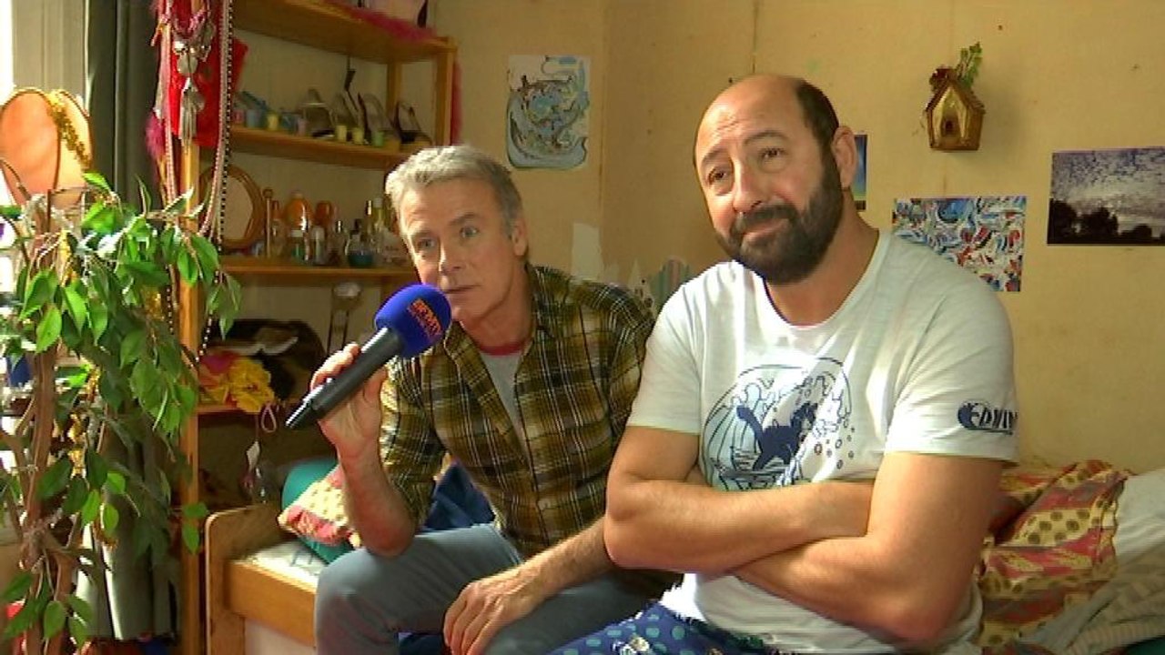 Sur le tournage de "Bis" avec Kad Merad et Franck Dubosc