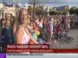 İzmir'de süslü kadınlar Bisiklet turunda pedal çevirdi