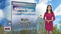 Nationwide showers forecast from Tuesday