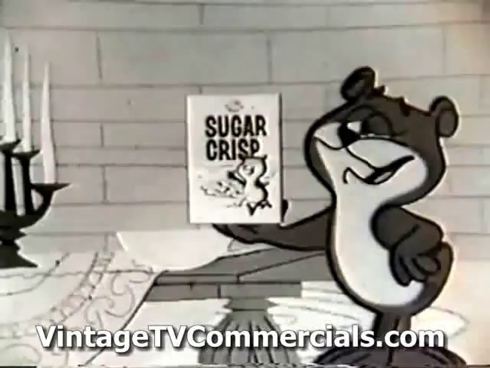 Vintage 1960's Post Super Sugar Crisp Sugar Bear Commercial