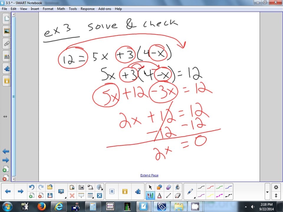 3.5 Equations with Parentheses 9-22-14