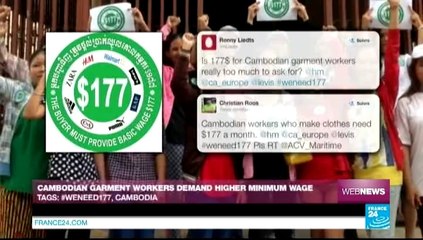 WEB NEWS - Cambodian garment workers demand minimum wage