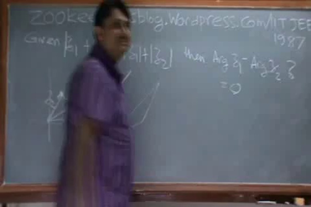 7 6 IIT-JEE-Complex Number-1987-arg z1 and arg z2 comes out to be same 35