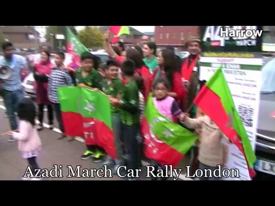PTI Azadi MArch Car Rally in London on 20 Sep 2014.