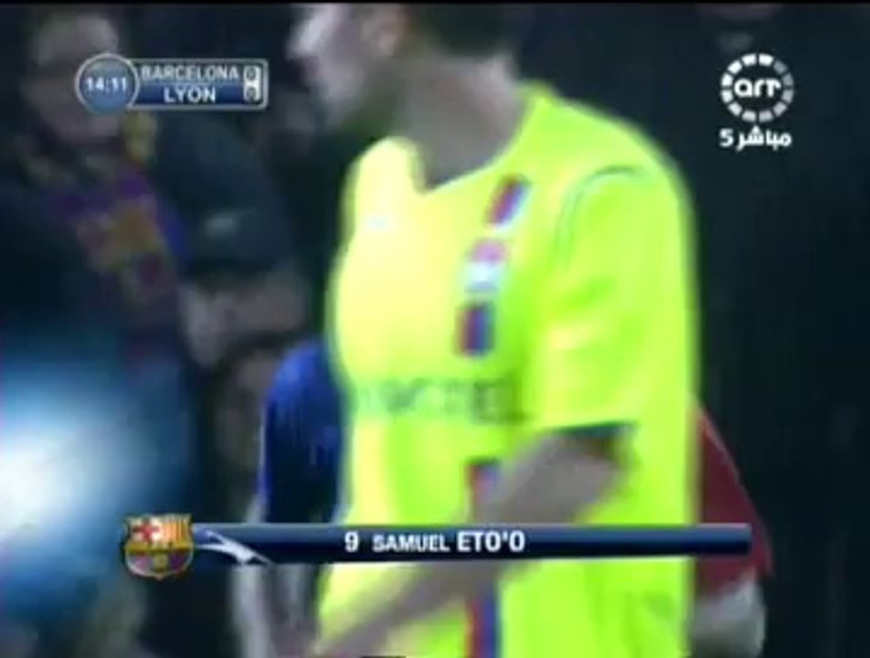 برشلونة 5-2 ليون الفرنسي الشوط الاول