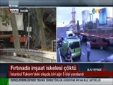 İstanbul'u fırtına vurdu Fırtına inşaat iskelesini yıktı 5 kişi yaralandı