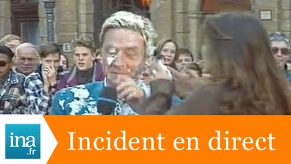 Pascal Sevran entarté en direct à Bruxelles - Archive INA