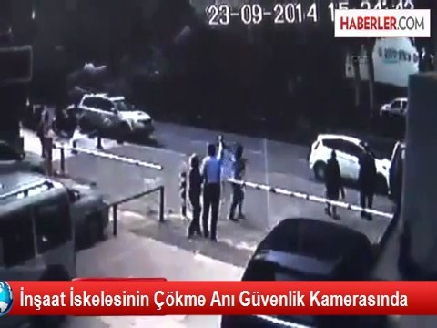 İnşaat İskelesinin Çökme Anı Güvenlik Kamerasında