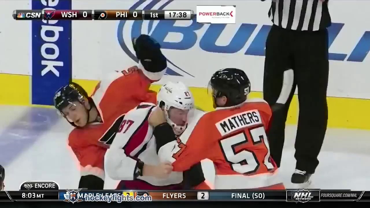 Grosse bagarre en Hockey sur glace : Liam OBrien vs Derek Mathers Sep 22, 2014