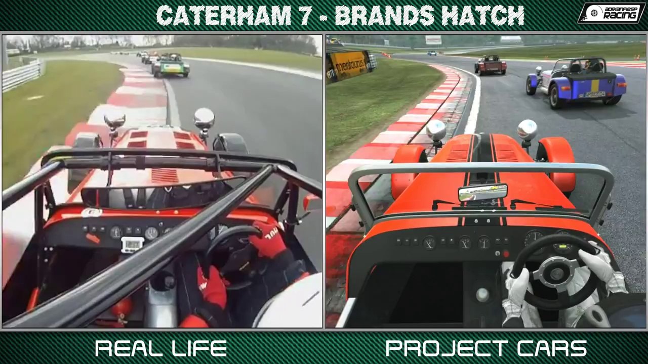 Project CARS vs Real Life - Caterham 7 (Race) @ Brands Hatch