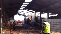 Incendie dans un hangar agricole