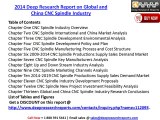 2014 Deep Research Report on Global and China CNC Spindle Industry