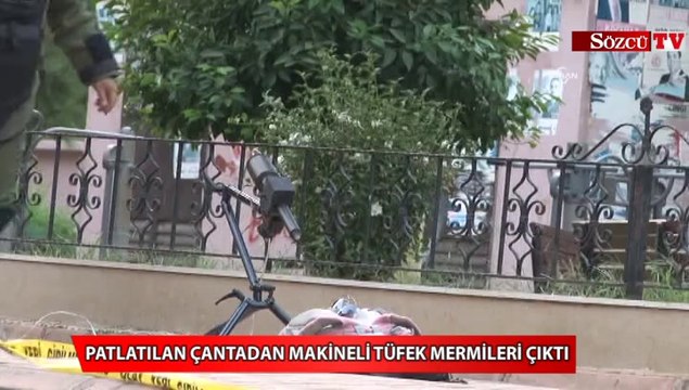 Patlatılan çantadan makineli tüfek mermileri çıktı