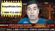 Georgia Southern Eagles vs. Appalachian St Mountaineers Free Pick Prediction College Football Point Spread Odds Betting Preview 9-25-2014