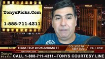 Oklahoma St Cowboys vs. Texas Tech Red Raiders Free Pick Prediction College Football Point Spread Odds Betting Preview 9-25-2014