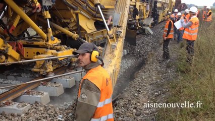 La SNCF remplace 38 km de rails entre Tergnier et Laon