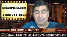 Oakland Raiders vs. Miami Dolphins Free Pick Prediction Pro Football Point Spread Odds Betting Preview 9-28-2014
