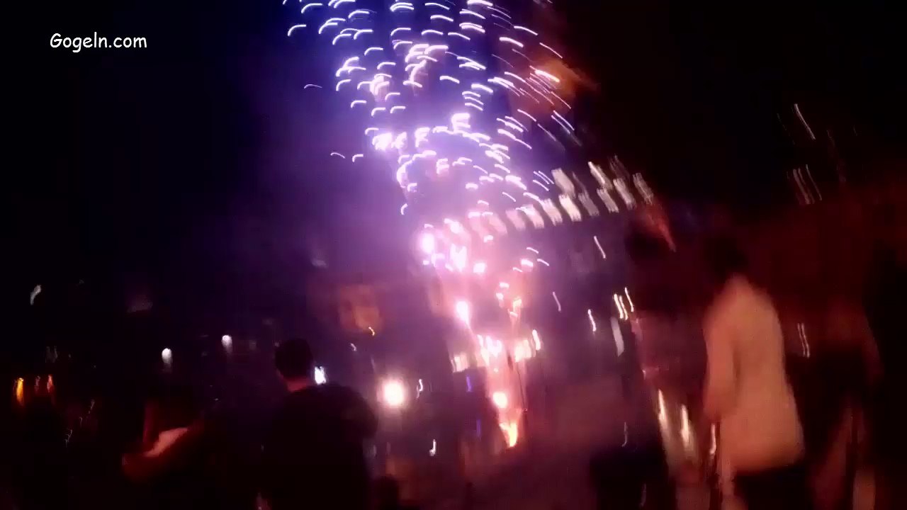 Feuerwerk über dem Hafenbecken. Berlin Tempelhofer Hafen 24.09..2014