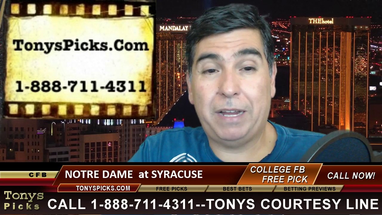 Notre Dame Fighting Irish vs. Syracuse Orange Free Pick Prediction College Football Point Spread Odds Betting Preview 9-27-2014