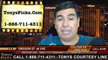 USC Trojans vs. Oregon St Beavers Free Pick Prediction College Football Point Spread Odds Betting Preview 9-27-2014