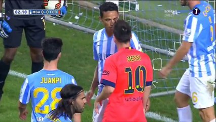 Malaga - Barcelona 0-0, Messi-Weligton conflict, 24.09.2014. HD