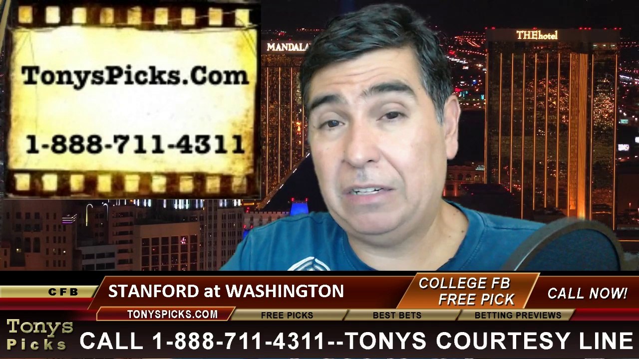 Washington Huskies vs. Stanford Cardinal Free Pick Prediction College Football Point Spread Odds Betting Preview 9-27-2014