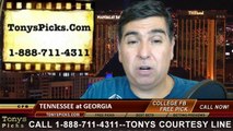 Georgia Bulldogs vs. Tennessee Volunteers Free Pick Prediction College Football Point Spread Odds Betting Preview 9-27-2014