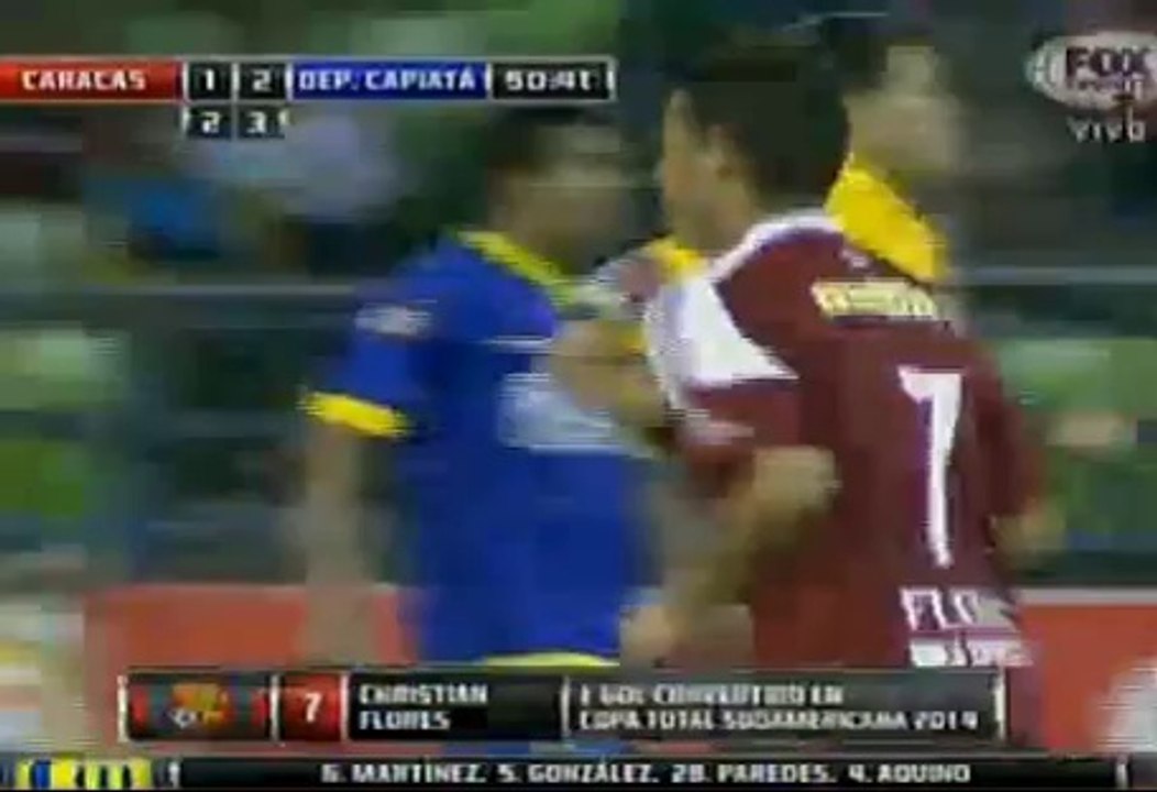 GOL de Cristian Flores. Caracas 1-2 Deportivo Capiatá (Global 2-3)
