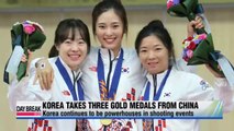 Korea takes three gold medals from China in shooting events