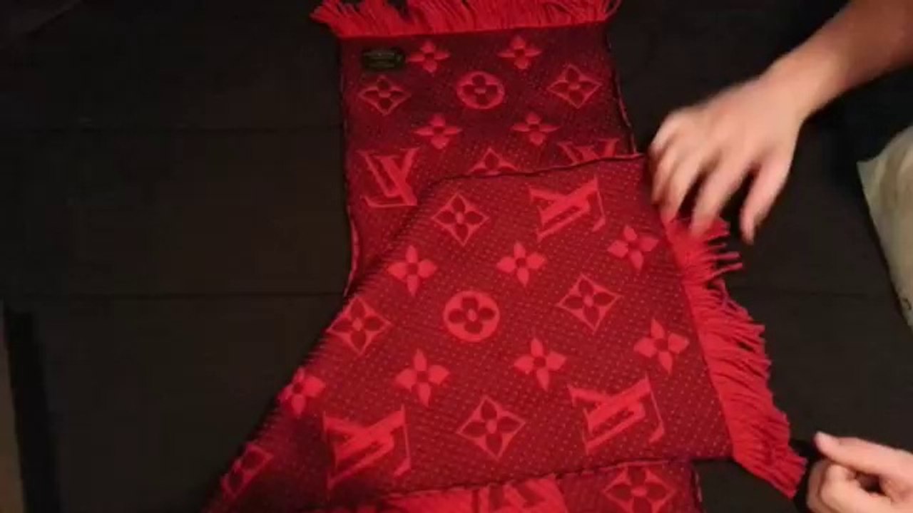 Louis vuitton red monogram scarf unboxing