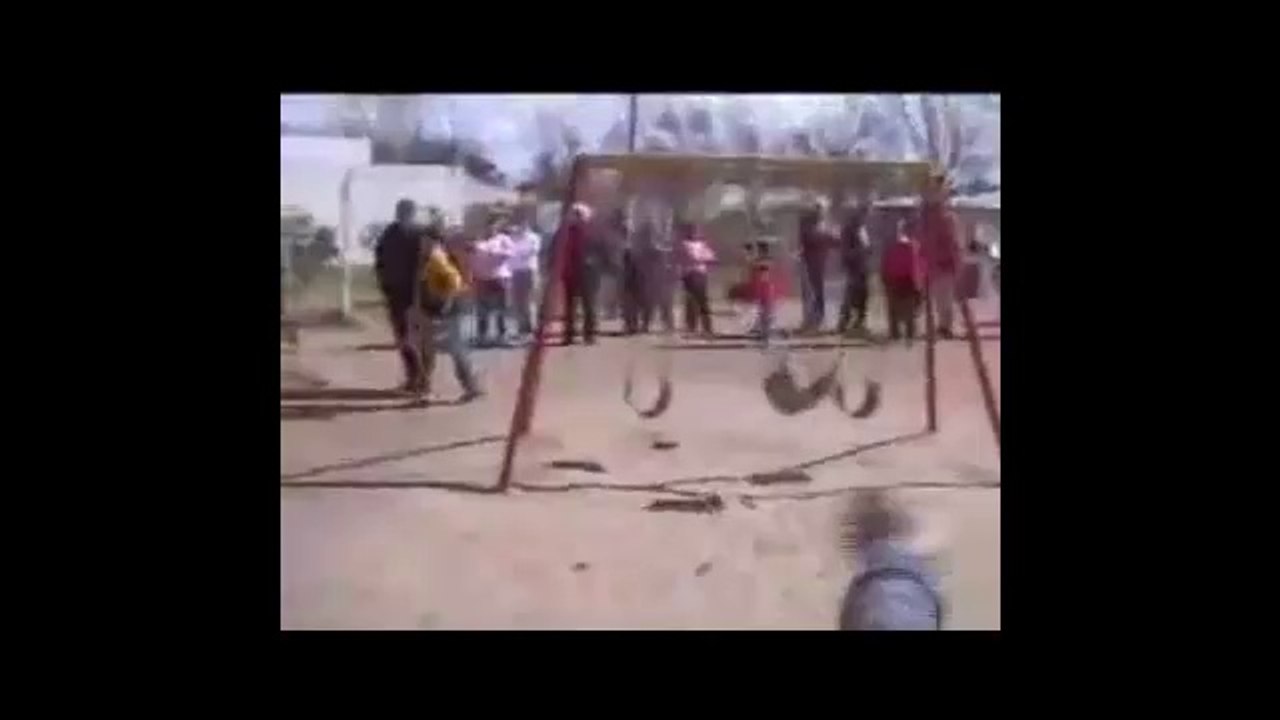 Poltergeist appears to move a child's swing