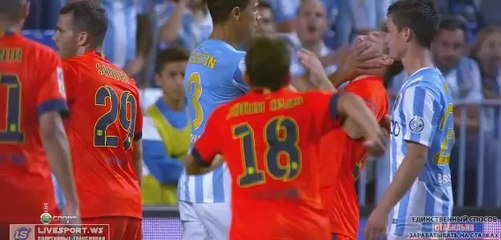 Weligton Attacking Messi - Malaga vs Barcelona 0-0 (LigaBBVA) 24.09.2014
