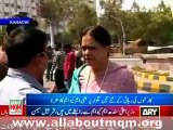 Naseen jalil on protest in Karachi against Illegal arresting of MQM workers