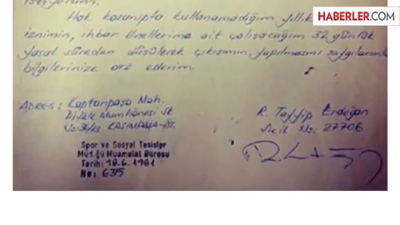 Erdoğan'ın 33 Yıl Önceki İstifa Dilekçesi Ortaya Çıktı