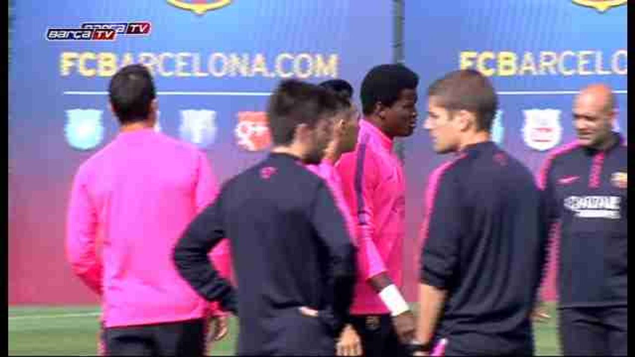 Rafinha, Alba given specific work during Barça's training session