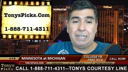 Download Video: Minnesota Golden Gophers vs. Michigan Wolverines Free Pick Prediction College Football Point Spread Odds Betting Preview 9-27-2014