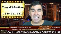 Utah Utes vs. Washington St Cougars Free Pick Prediction College Football Point Spread Odds Betting Preview 9-27-2014