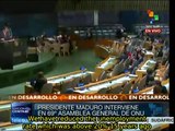 UN: Maduro stresses Venezuela's achievements in Millennium Goals